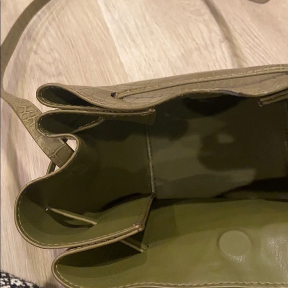 Free People Olive Green Reptile Print Bucket Bag - Picture 3 of 4